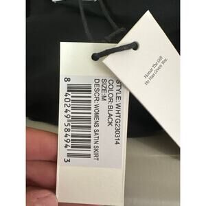 1070 NWT SZ M Honor The Gift Black Satin Mini Skirt Womens A-Line NWT Luxe Chic